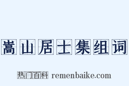 嵩山居士集组词是什么意思的图片